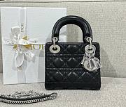 Mini Lady Dior Bag Black Silver Hardware Cannage Lamskin - 17x15x7cm - 1