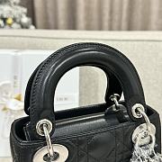 Mini Lady Dior Bag Black Silver Hardware Cannage Lamskin - 17x15x7cm - 2