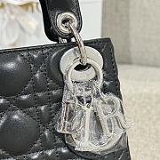 Mini Lady Dior Bag Black Silver Hardware Cannage Lamskin - 17x15x7cm - 4