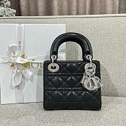 Mini Lady Dior Bag Black Silver Hardware Cannage Lamskin - 17x15x7cm - 3