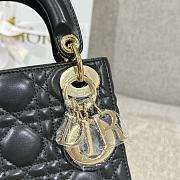 Mini Lady Dior Bag Black Gold Hardware Cannage Lamskin - 17x15x7cm - 6