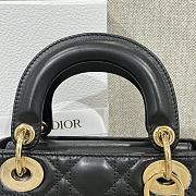 Mini Lady Dior Bag Black Gold Hardware Cannage Lamskin - 17x15x7cm - 4