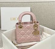 Mini Lady Dior Bag Pearlescent Pink Cannage Lambskin - 17x15x7cm - 1