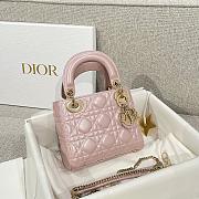 Mini Lady Dior Bag Pearlescent Pink Cannage Lambskin - 17x15x7cm - 6