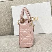 Mini Lady Dior Bag Pearlescent Pink Cannage Lambskin - 17x15x7cm - 5