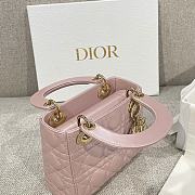 Mini Lady Dior Bag Pearlescent Pink Cannage Lambskin - 17x15x7cm - 3