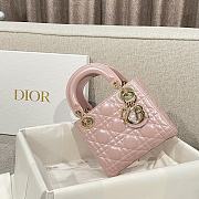 Mini Lady Dior Bag Pearlescent Pink Cannage Lambskin - 17x15x7cm - 4