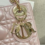 Mini Lady Dior Bag Pearlescent Pink Cannage Lambskin - 17x15x7cm - 2