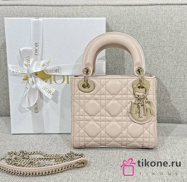 Mini Lady Dior Bag Blush Pink Cannage Lambskin - 17x15x7cm  - 1