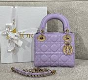 Mini Lady Dior Bag Violet Cannage Lambskin - 17x15x7cm - 1