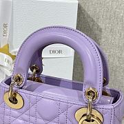 Mini Lady Dior Bag Violet Cannage Lambskin - 17x15x7cm - 6