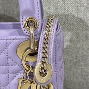 Mini Lady Dior Bag Violet Cannage Lambskin - 17x15x7cm - 5