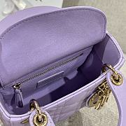 Mini Lady Dior Bag Violet Cannage Lambskin - 17x15x7cm - 3