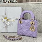 Mini Lady Dior Bag Violet Cannage Lambskin - 17x15x7cm - 2