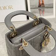 Mini Lady Dior Bag Gray Cannage Lamskin - 17x15x7cm - 4