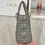 Mini Lady Dior Bag Gray Cannage Lamskin - 17x15x7cm - 3