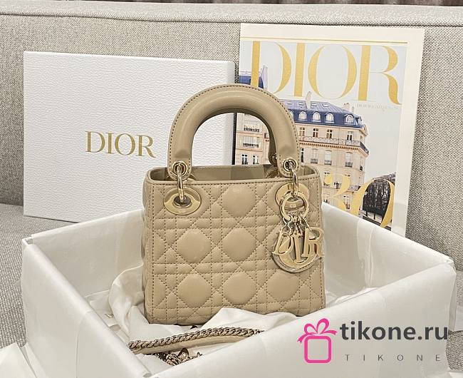 Mini Lady Dior Bag Beige Cannage Lamskin - 17x15x7cm - 1