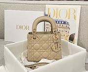 Mini Lady Dior Bag Beige Cannage Lamskin - 17x15x7cm - 1