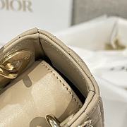 Mini Lady Dior Bag Beige Cannage Lamskin - 17x15x7cm - 6