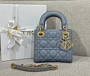 Mini Lady Dior Bag Blue Cannage Lamskin - 17x15x7cm - 1