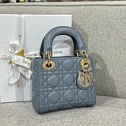 Mini Lady Dior Bag Blue Cannage Lamskin - 17x15x7cm - 5