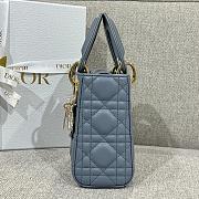 Mini Lady Dior Bag Blue Cannage Lamskin - 17x15x7cm - 4