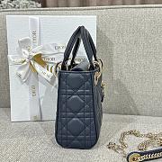 Mini Lady Dior Bag Dark Blue Cannage Lamskin - 17x15x7cm - 6