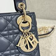 Mini Lady Dior Bag Dark Blue Cannage Lamskin - 17x15x7cm - 2