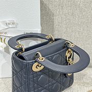 Mini Lady Dior Bag Dark Blue Cannage Lamskin - 17x15x7cm - 3