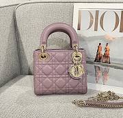 Mini Lady Dior Bag Peony Pink Cannage Lamskin - 17x15x7cm - 1