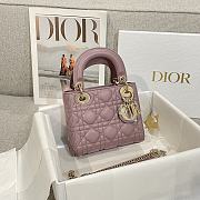 Mini Lady Dior Bag Peony Pink Cannage Lamskin - 17x15x7cm - 3