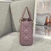 Mini Lady Dior Bag Peony Pink Cannage Lamskin - 17x15x7cm - 2