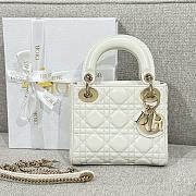 Mini Lady Dior Bag White Cannage Lamskin - 17x15x7cm - 1