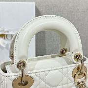 Mini Lady Dior Bag White Cannage Lamskin - 17x15x7cm - 6