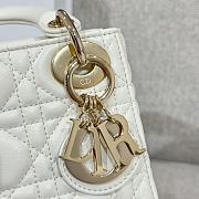 Mini Lady Dior Bag White Cannage Lamskin - 17x15x7cm - 5