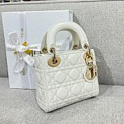 Mini Lady Dior Bag White Cannage Lamskin - 17x15x7cm - 3