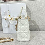 Mini Lady Dior Bag White Cannage Lamskin - 17x15x7cm - 2