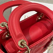 Mini Lady Dior Bag Red Cannage Lamskin - 17x15x7cm - 5