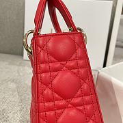 Mini Lady Dior Bag Red Cannage Lamskin - 17x15x7cm - 3