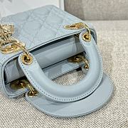 Mini Lady Dior Bag Light Blue Cannage Lamskin - 17x15x7cm - 4