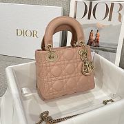 Mini Lady Dior Bag Milk Tea Cannage Lamskin - 17x15x7cm - 5