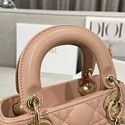 Mini Lady Dior Bag Milk Tea Cannage Lamskin - 17x15x7cm - 4