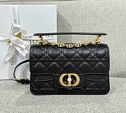 Small Dior Jolie Top Handle Bag Black Cannage Calfskin - 22x14x8cm - 1