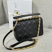 Small Dior Jolie Top Handle Bag Black Cannage Calfskin - 22x14x8cm - 4