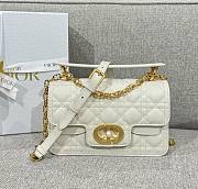 Small Dior Jolie Top Handle Bag White Cannage Calfskin - 22x14x8cm - 1