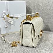 Small Dior Jolie Top Handle Bag White Cannage Calfskin - 22x14x8cm - 4