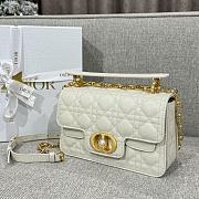 Small Dior Jolie Top Handle Bag White Cannage Calfskin - 22x14x8cm - 6