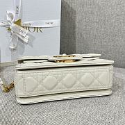 Small Dior Jolie Top Handle Bag White Cannage Calfskin - 22x14x8cm - 5