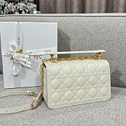 Small Dior Jolie Top Handle Bag White Cannage Calfskin - 22x14x8cm - 3