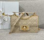 Small Dior Jolie Top Handle Bag Powder Beige Cannage Calfskin - 22x14x8cm - 1